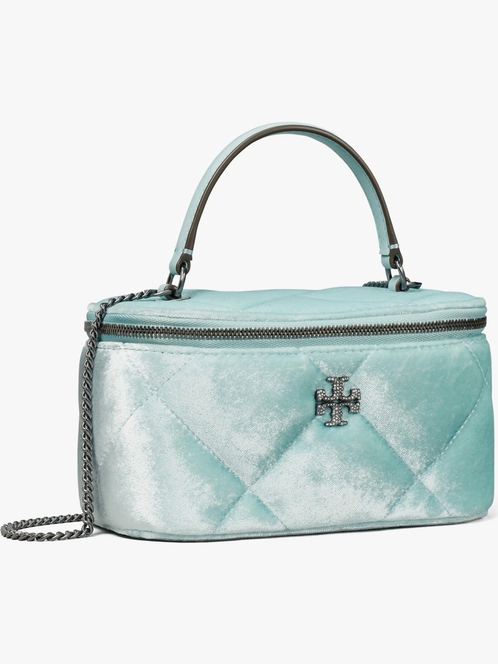 Tory Burch Kira Quilted Velvet Vanity Case